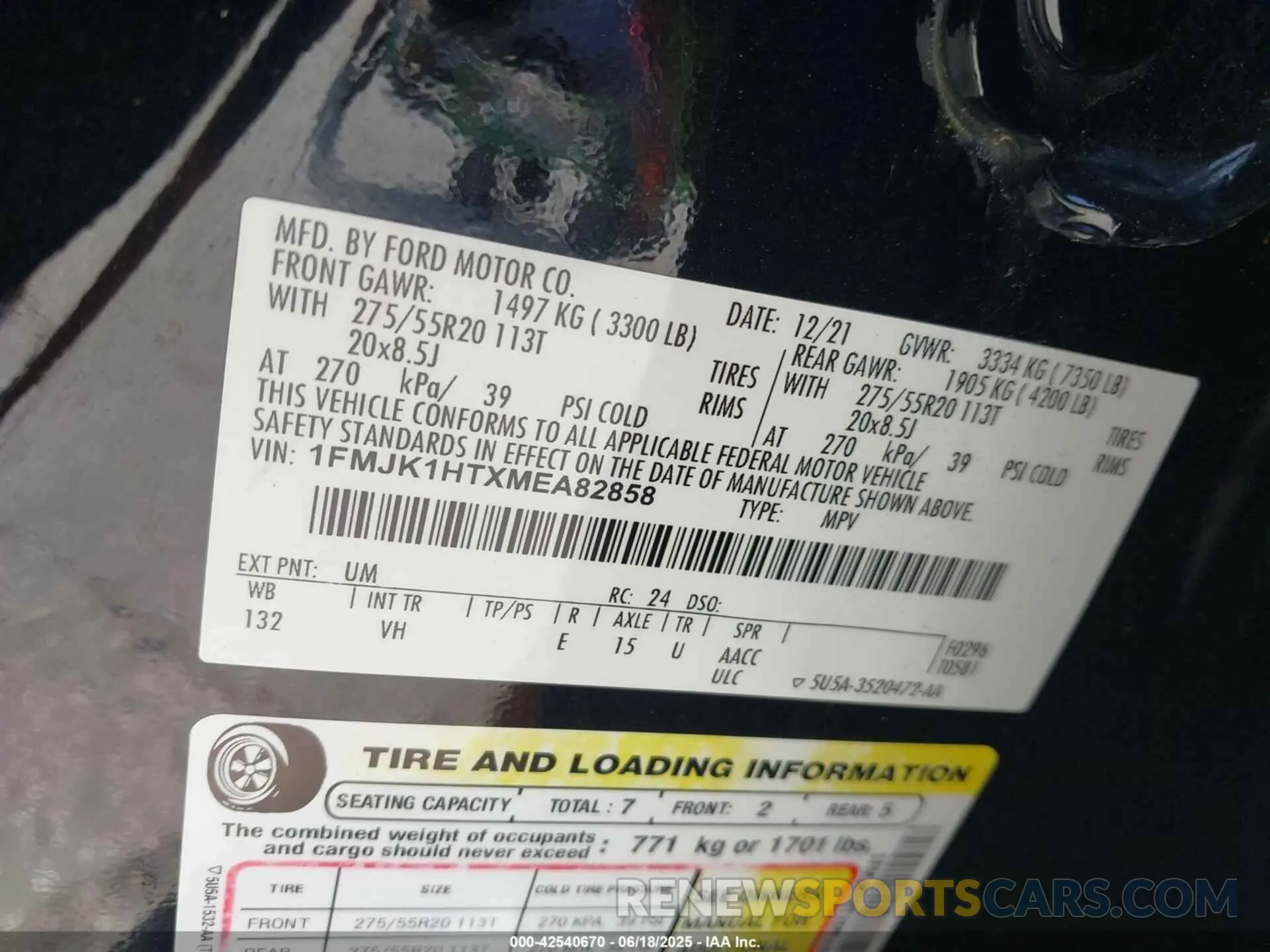 9 fotografías del automóvil dañado 1FMJK1HTXMEA82858 FORD EXPEDITION 2021