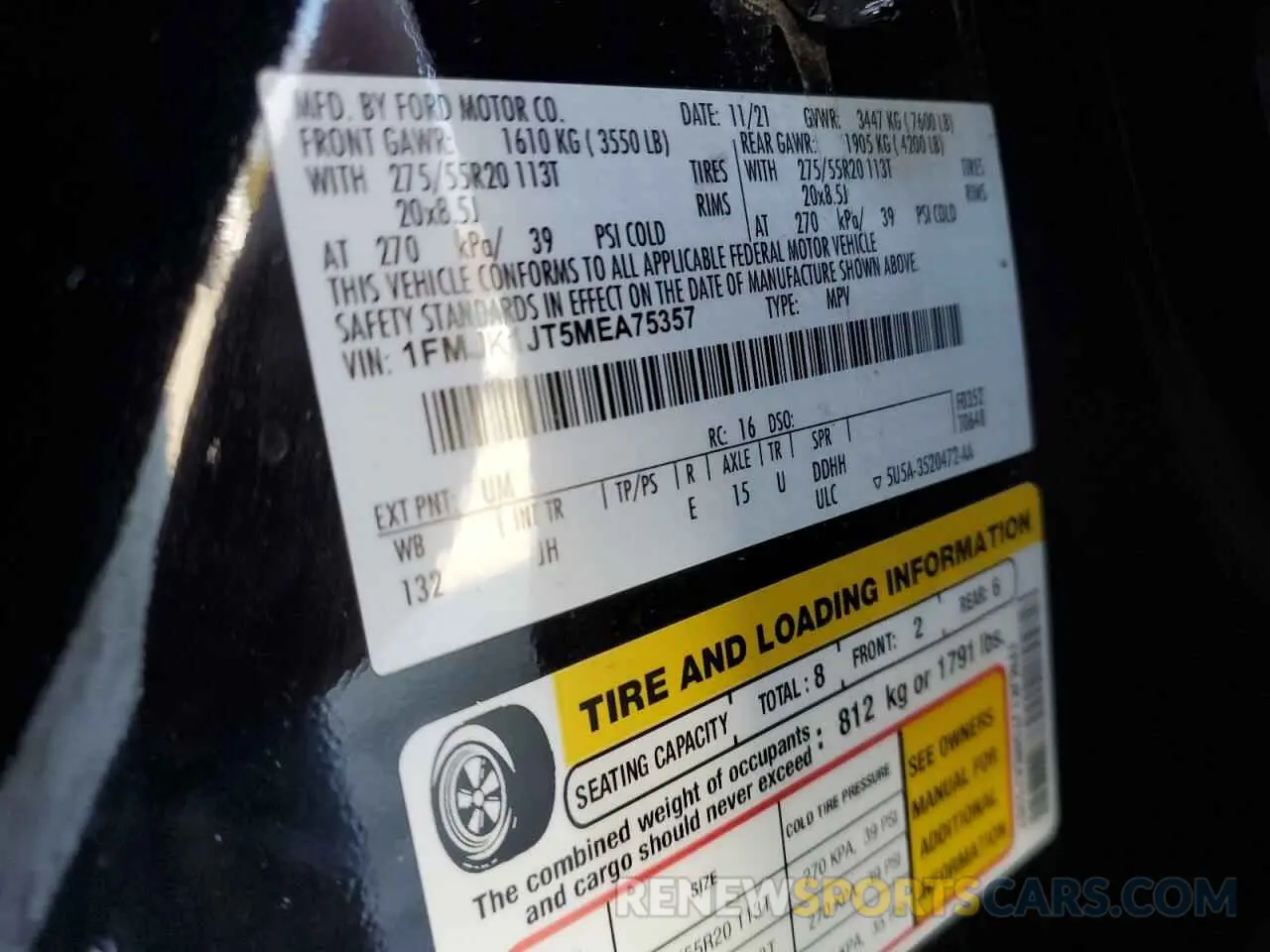 14 fotografías del automóvil dañado 1FMJK1JT5MEA75357 FORD EXPEDITION 2021
