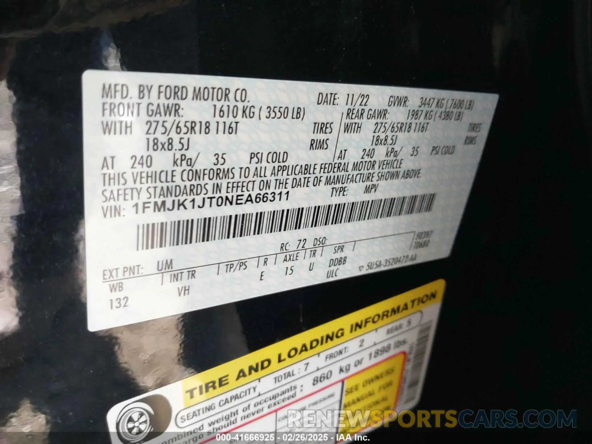 9 fotografías del automóvil dañado 1FMJK1JT0NEA66311 FORD EXPEDITION 2022