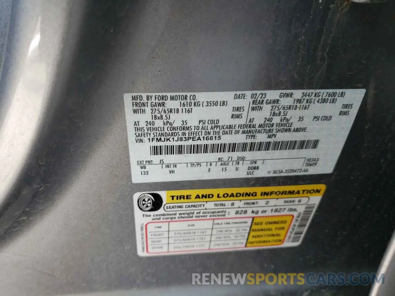 14 fotografías del automóvil dañado 1FMJK1J83PEA16615 FORD EXPEDITION 2023