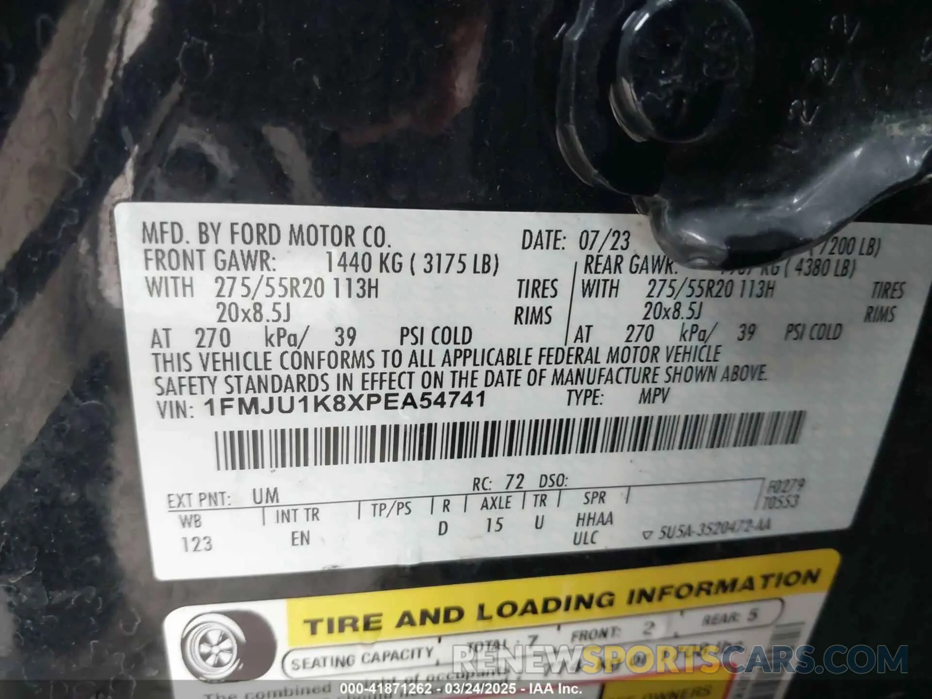 9 fotografías del automóvil dañado 1FMJU1K8XPEA54741 FORD EXPEDITION 2023