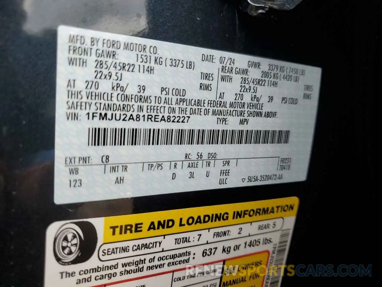 13 fotografías del automóvil dañado 1FMJU2A81REA82227 FORD EXPEDITION 2024