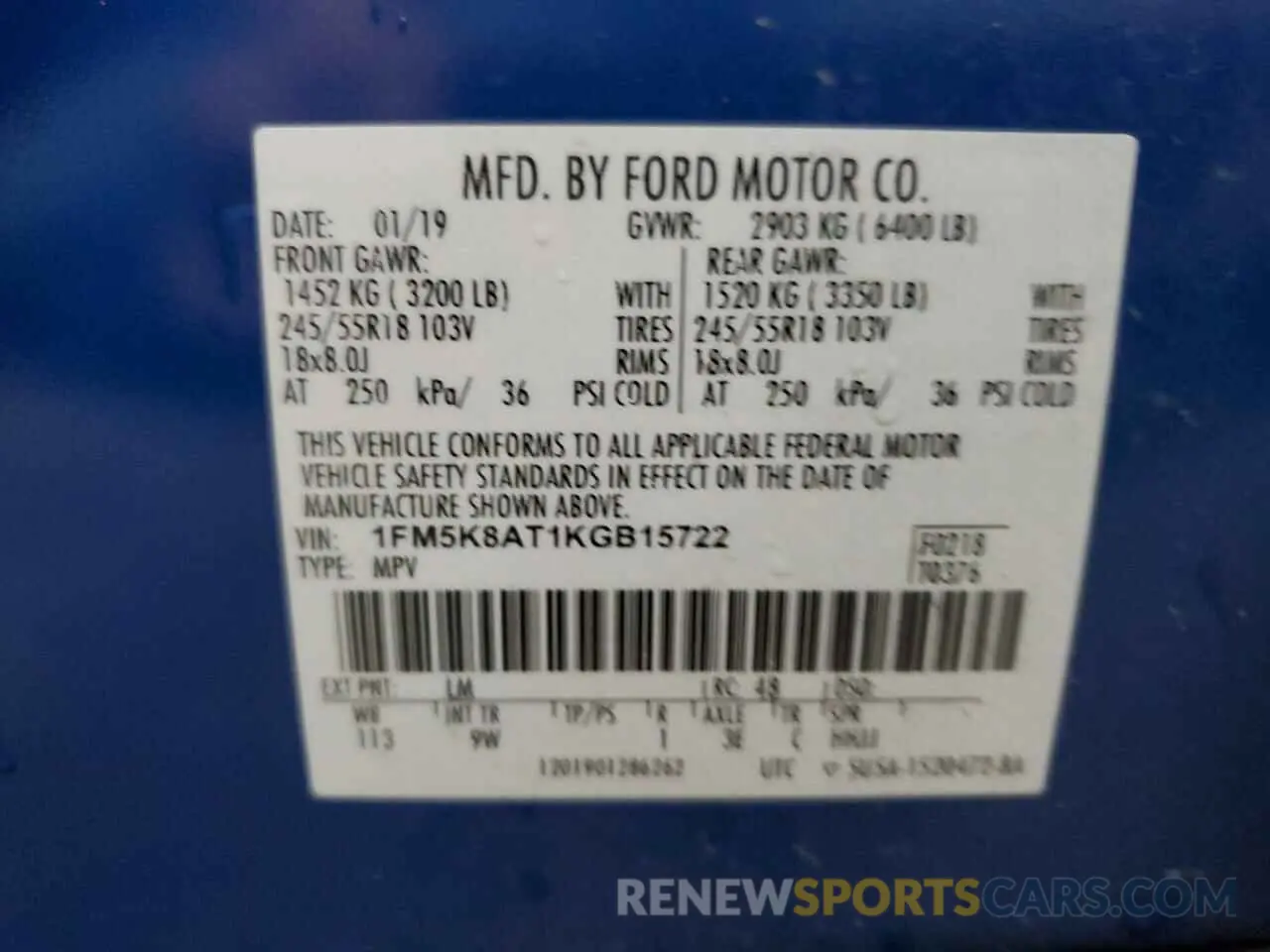 13 fotografías del automóvil dañado 1FM5K8AT1KGB15722 FORD EXPLORER 2019