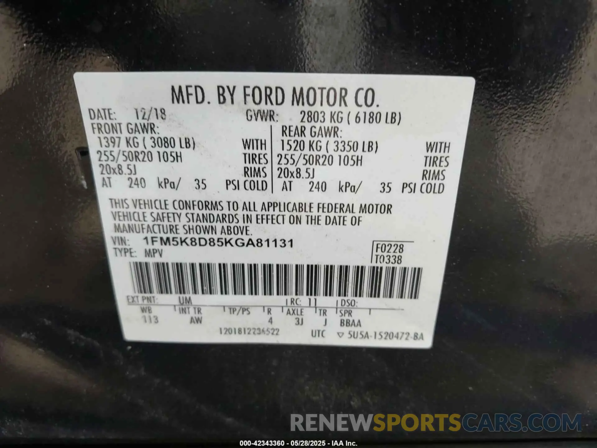 9 fotografías del automóvil dañado 1FM5K8D85KGA81131 FORD EXPLORER 2019