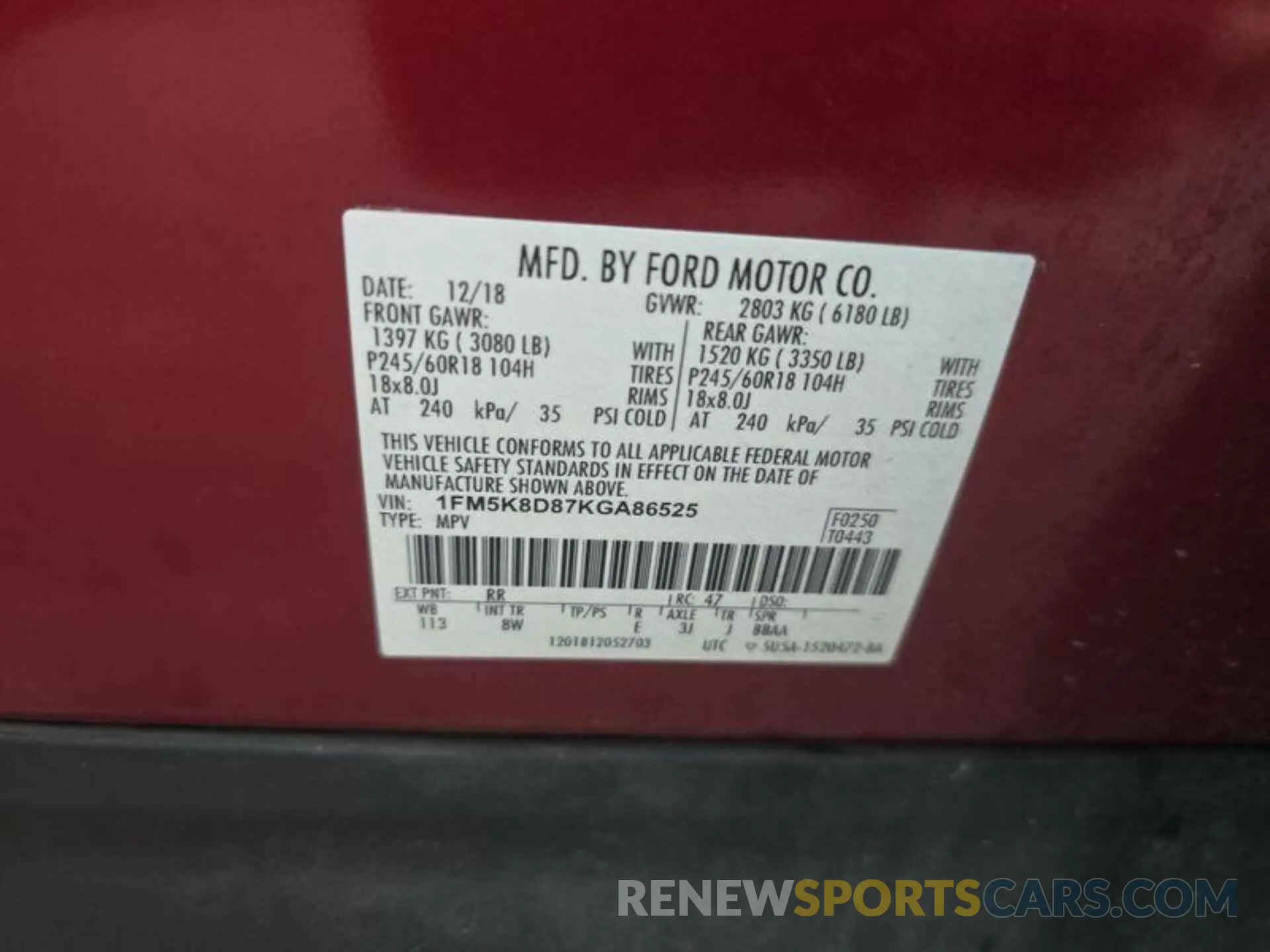 17 fotografías del automóvil dañado 1FM5K8D87KGA86525 FORD EXPLORER 2019