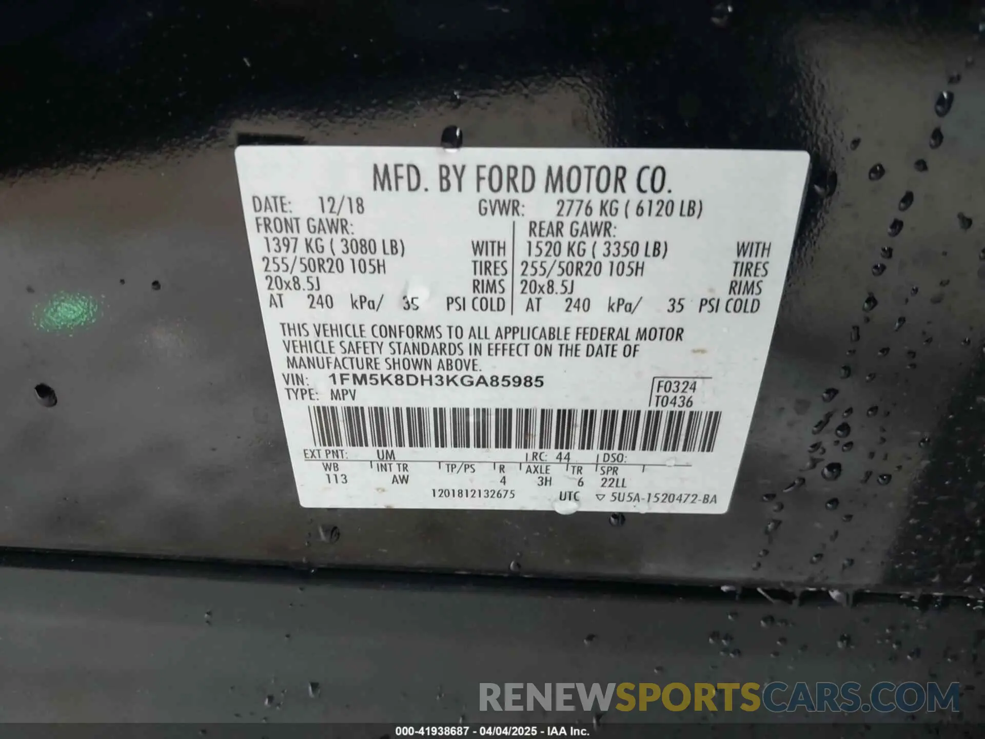 9 fotografías del automóvil dañado 1FM5K8DH3KGA85985 FORD EXPLORER 2019