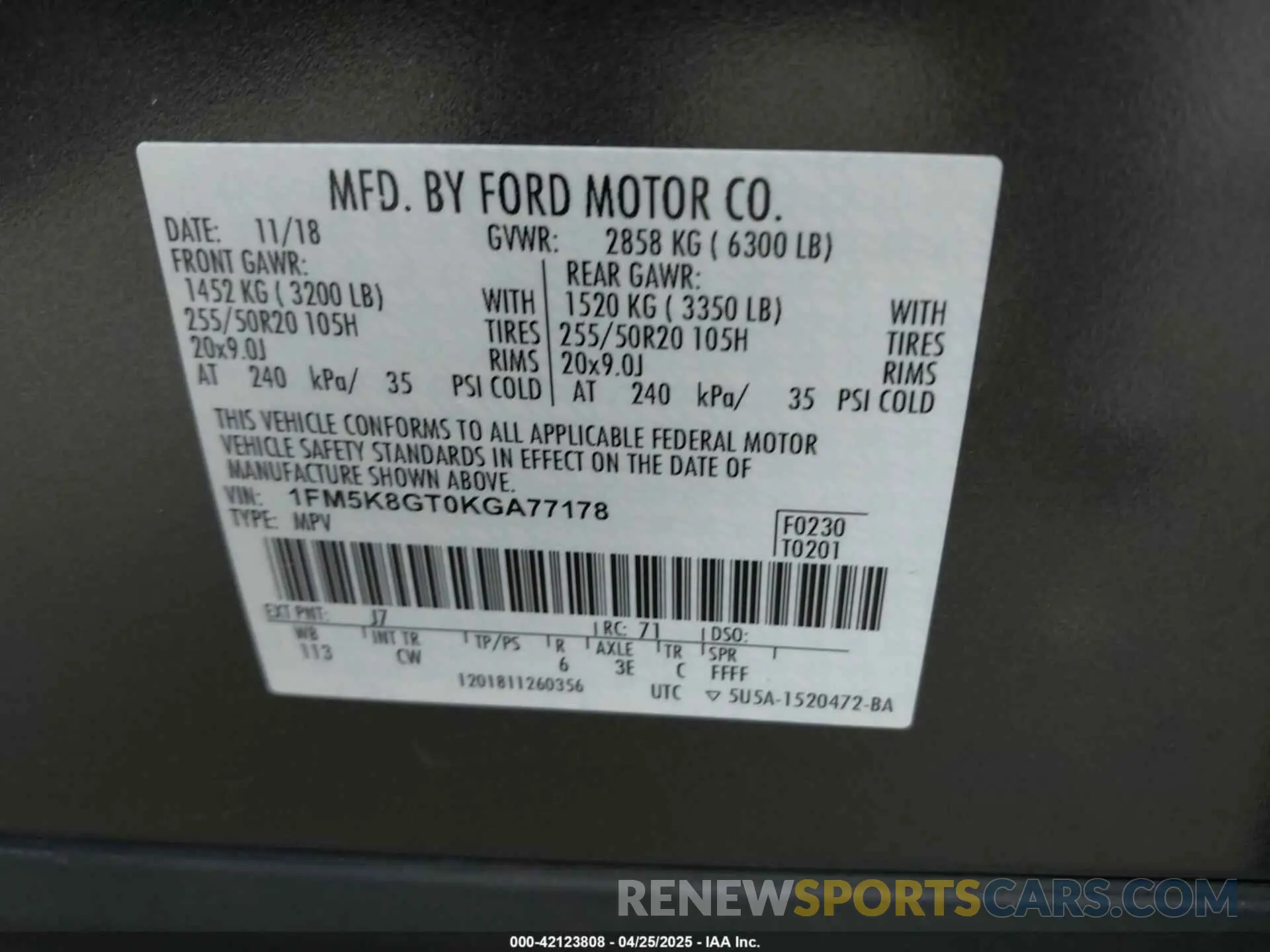 9 fotografías del automóvil dañado 1FM5K8GT0KGA77178 FORD EXPLORER 2019