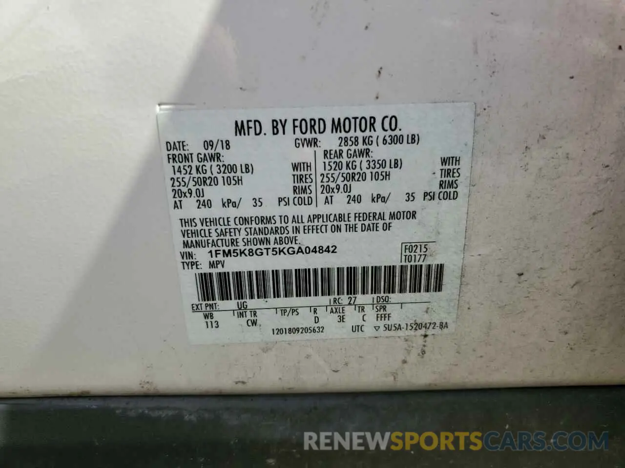 13 fotografías del automóvil dañado 1FM5K8GT5KGA04842 FORD EXPLORER 2019