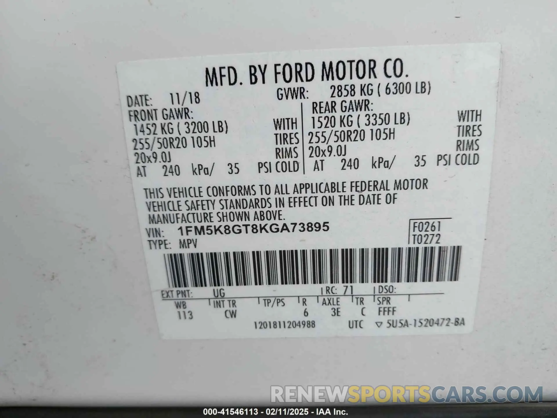 9 fotografías del automóvil dañado 1FM5K8GT8KGA73895 FORD EXPLORER 2019