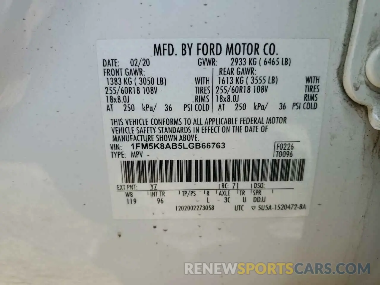 13 fotografías del automóvil dañado 1FM5K8AB5LGB66763 FORD EXPLORER 2020