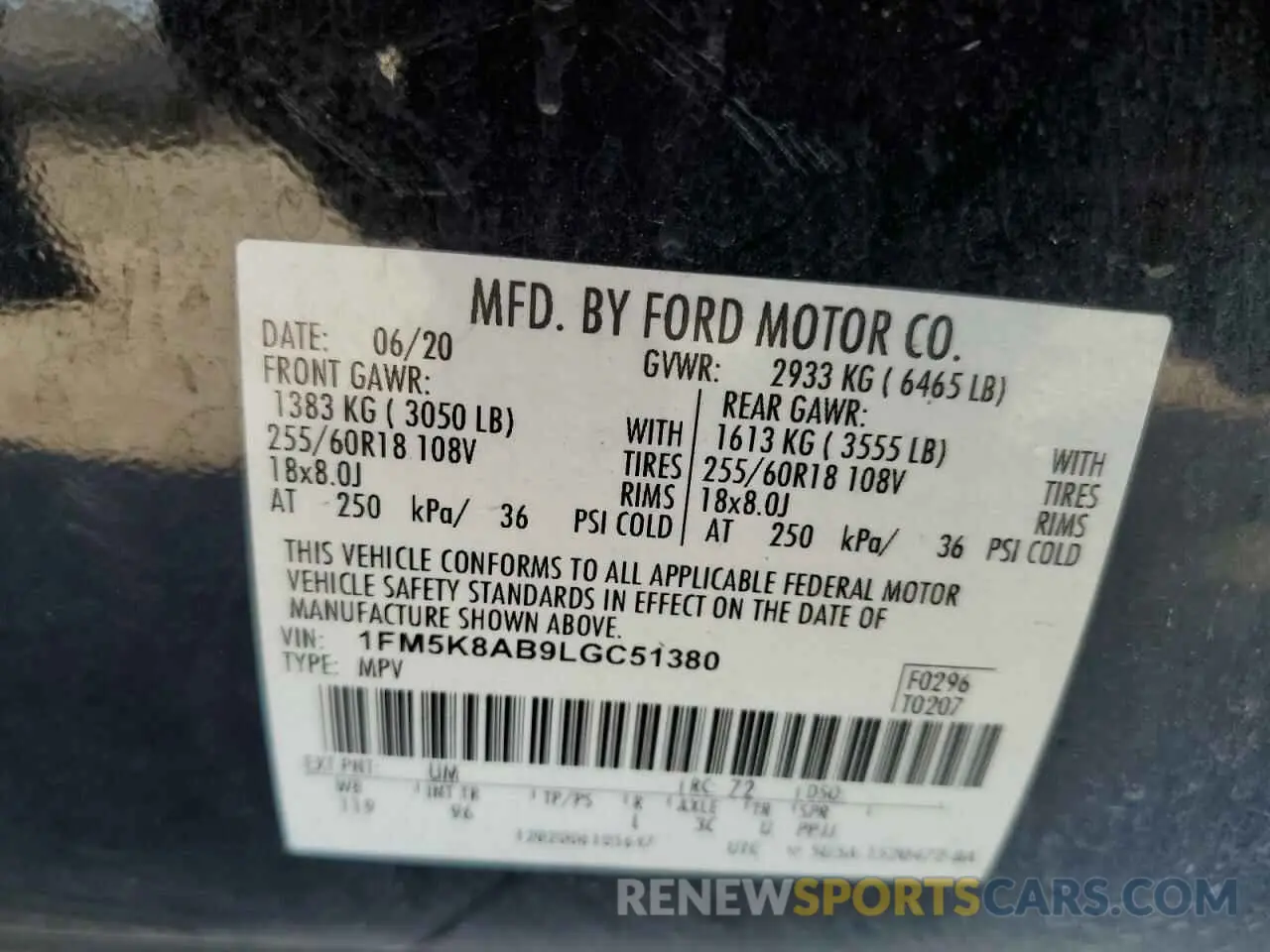 13 fotografías del automóvil dañado 1FM5K8AB9LGC51380 FORD EXPLORER 2020