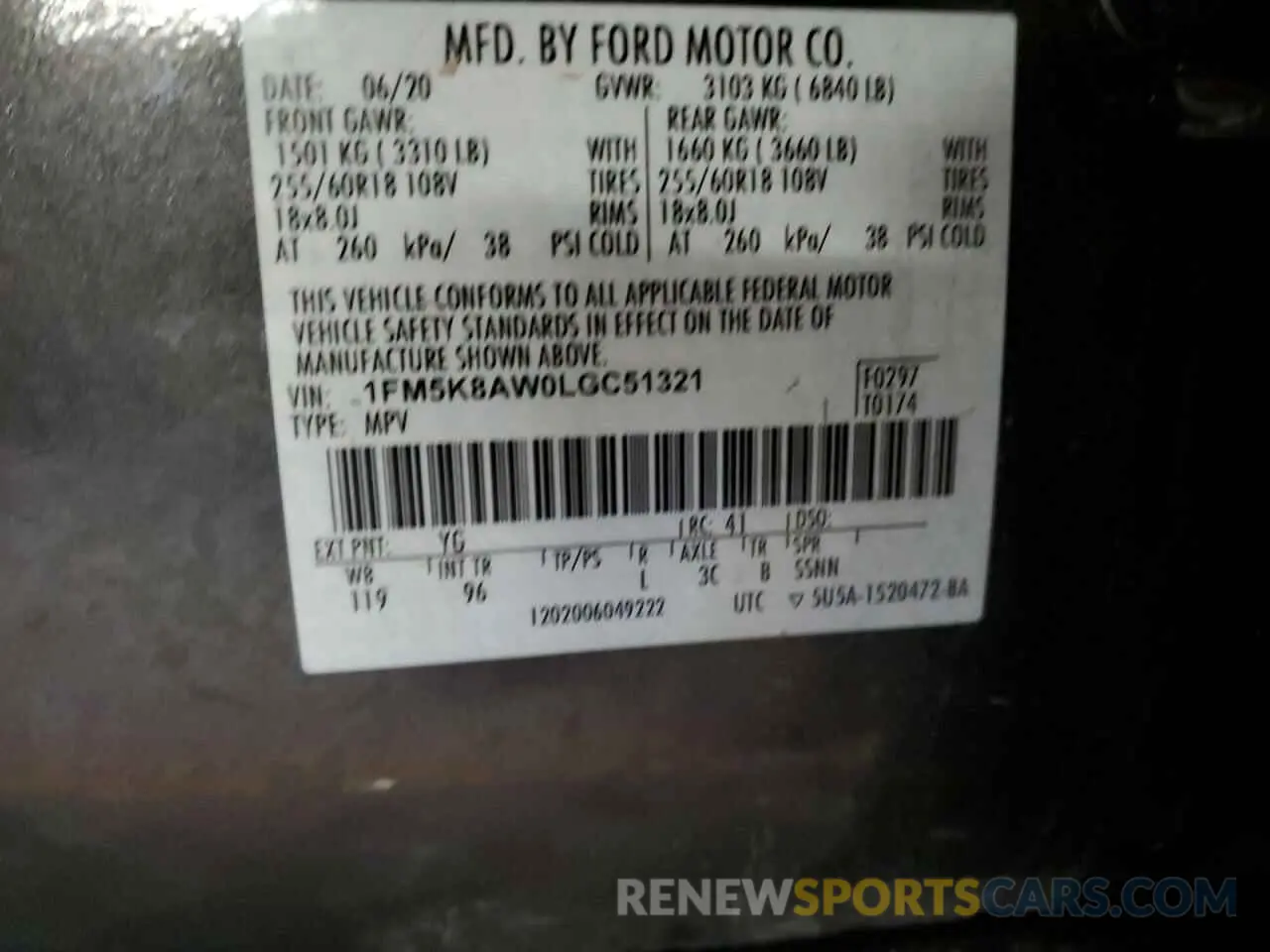 13 fotografías del automóvil dañado 1FM5K8AW0LGC51321 FORD EXPLORER 2020