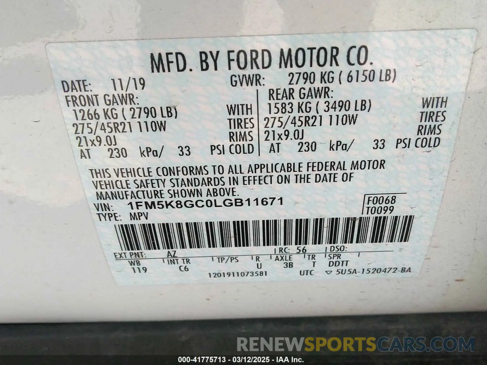 9 fotografías del automóvil dañado 1FM5K8GC0LGB11671 FORD EXPLORER 2020