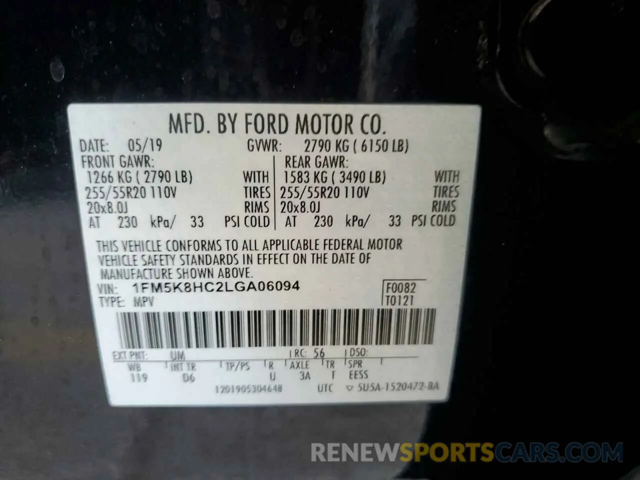 13 fotografías del automóvil dañado 1FM5K8HC2LGA06094 FORD EXPLORER 2020