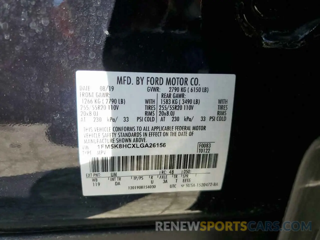 13 fotografías del automóvil dañado 1FM5K8HCXLGA26156 FORD EXPLORER 2020