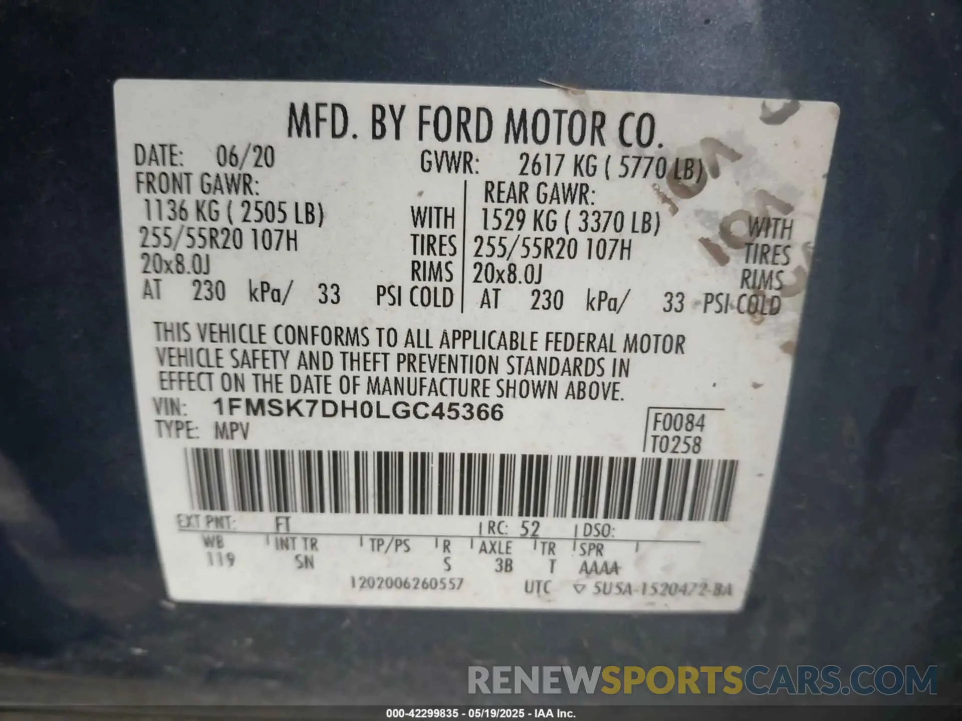 9 fotografías del automóvil dañado 1FMSK7DH0LGC45366 FORD EXPLORER 2020