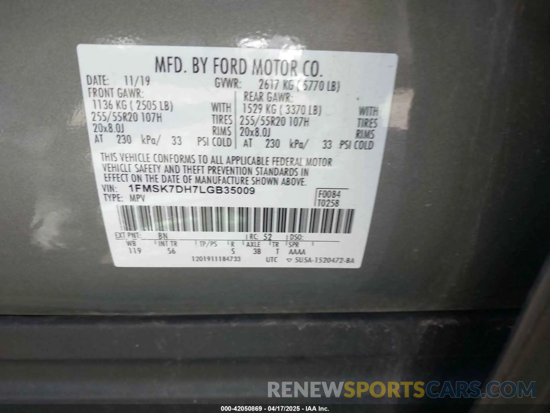 9 fotografías del automóvil dañado 1FMSK7DH7LGB35009 FORD EXPLORER 2020