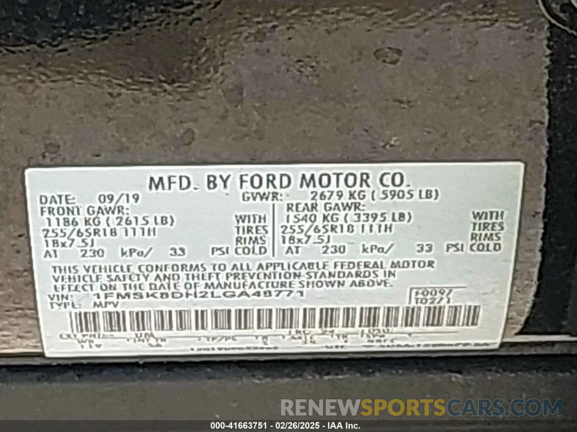 9 fotografías del automóvil dañado 1FMSK8DH2LGA48771 FORD EXPLORER 2020