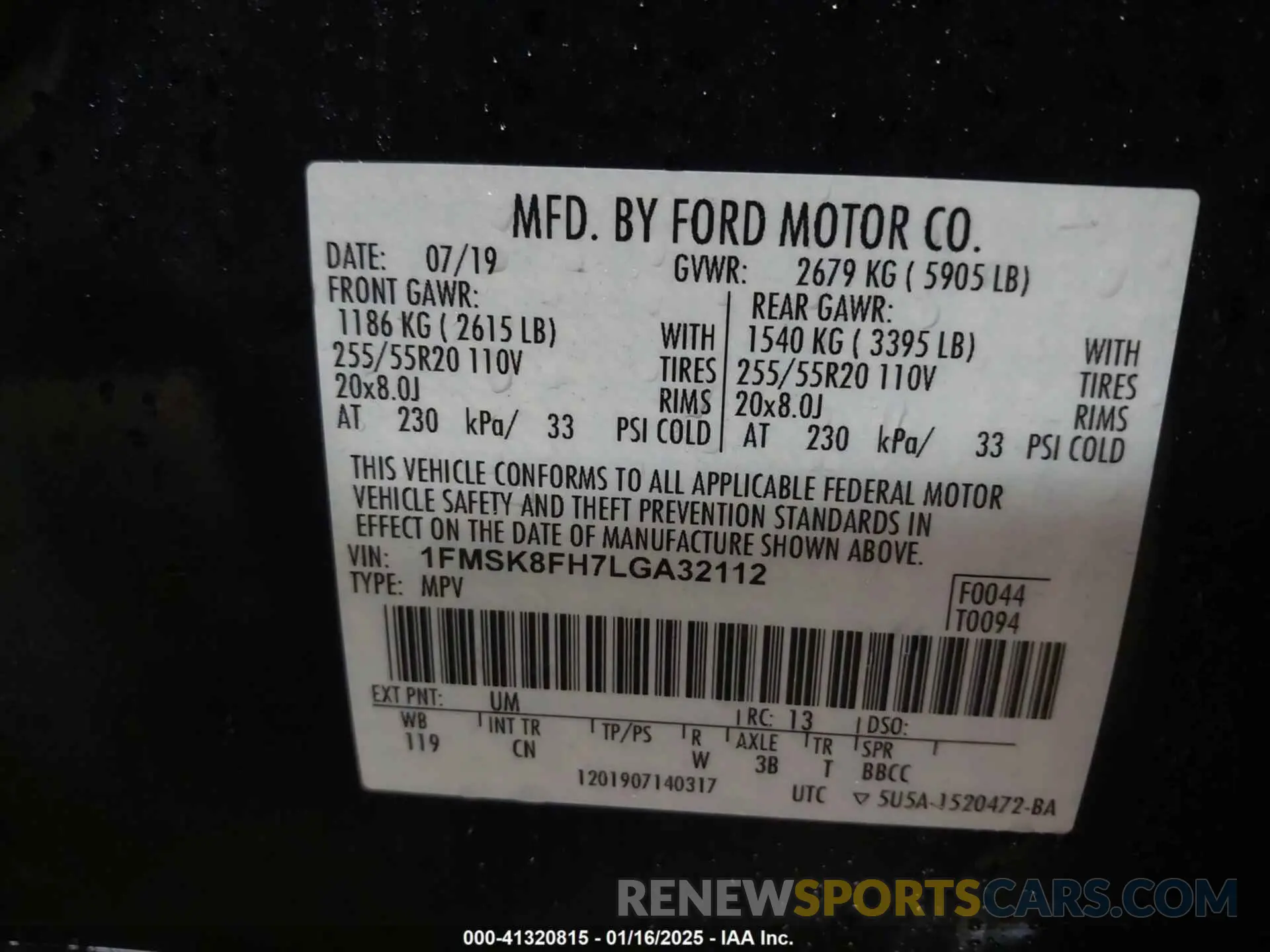 9 fotografías del automóvil dañado 1FMSK8FH7LGA32112 FORD EXPLORER 2020