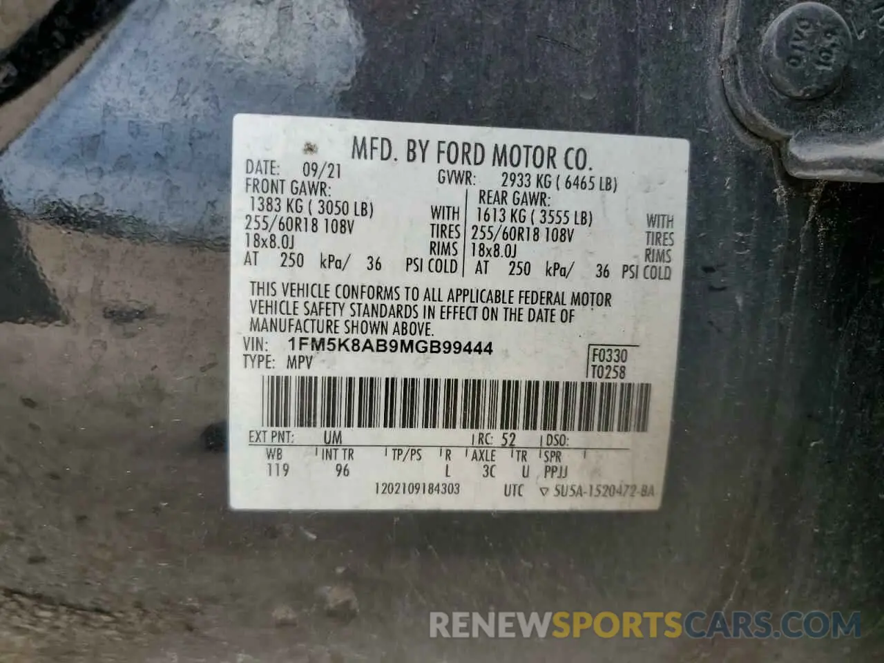 13 fotografías del automóvil dañado 1FM5K8AB9MGB99444 FORD EXPLORER 2021