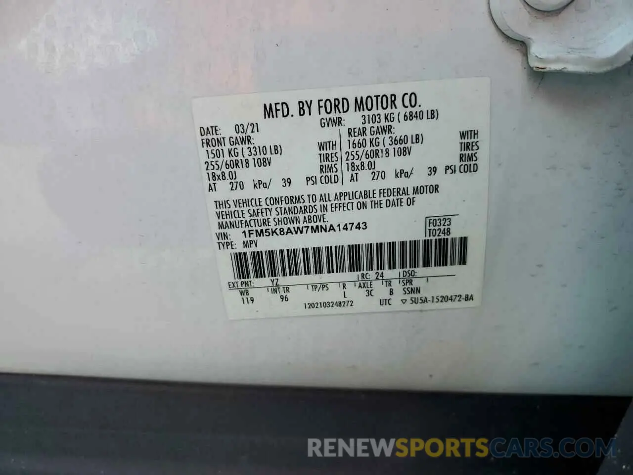 13 fotografías del automóvil dañado 1FM5K8AW7MNA14743 FORD EXPLORER 2021