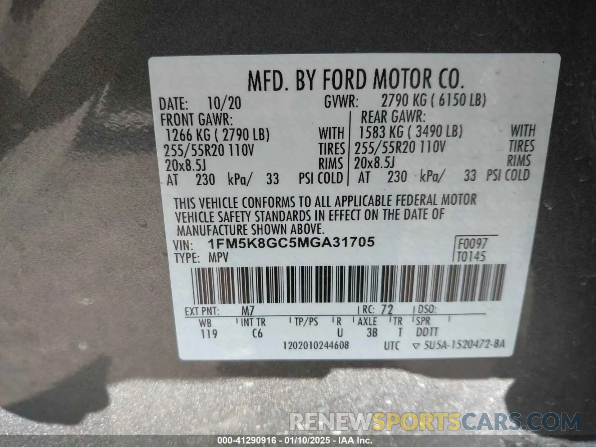 9 fotografías del automóvil dañado 1FM5K8GC5MGA31705 FORD EXPLORER 2021
