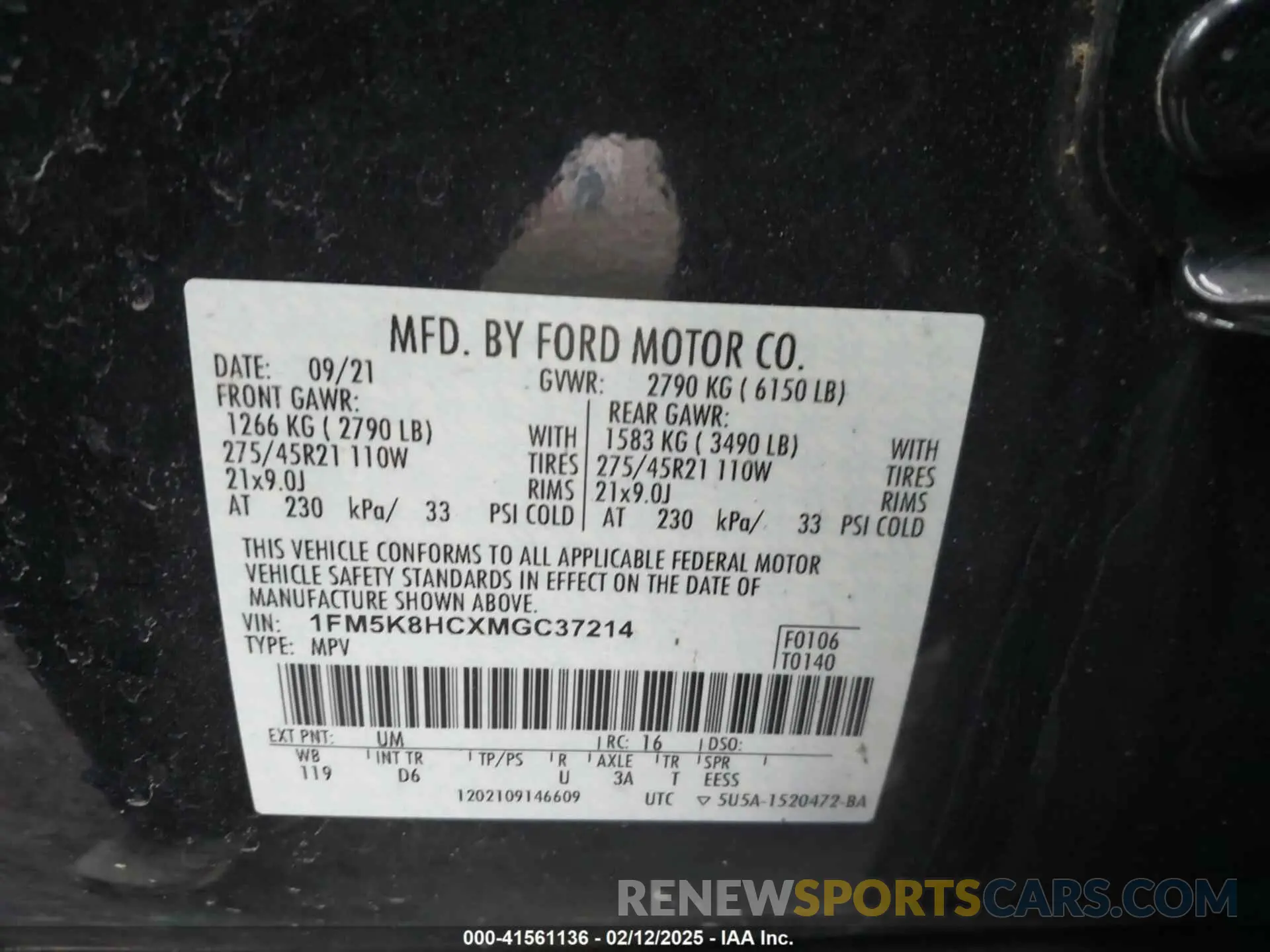 9 fotografías del automóvil dañado 1FM5K8HCXMGC37214 FORD EXPLORER 2021