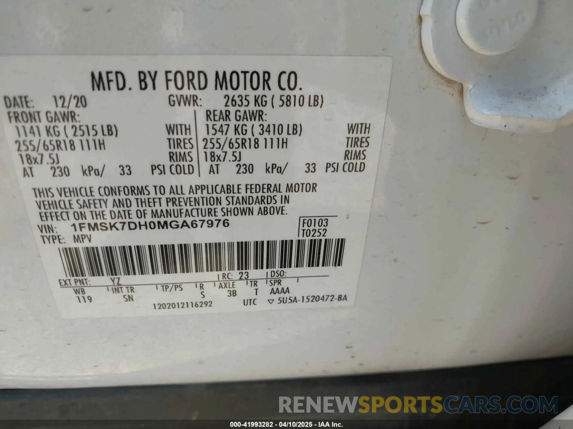 9 fotografías del automóvil dañado 1FMSK7DH0MGA67976 FORD EXPLORER 2021