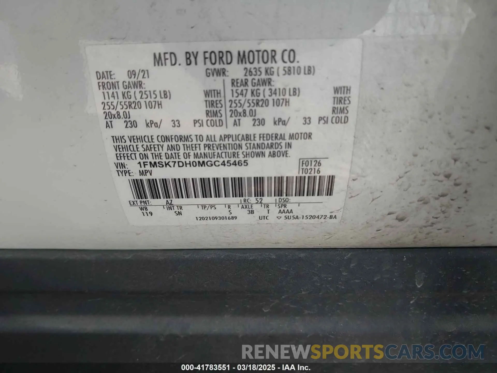 9 fotografías del automóvil dañado 1FMSK7DH0MGC45465 FORD EXPLORER 2021