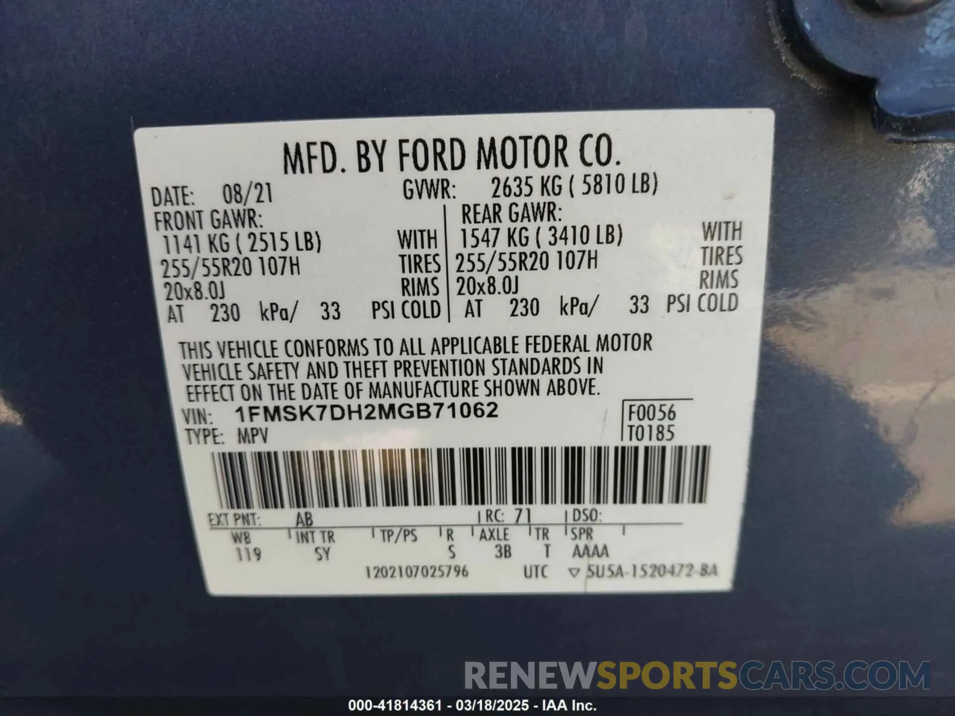 9 fotografías del automóvil dañado 1FMSK7DH2MGB71062 FORD EXPLORER 2021