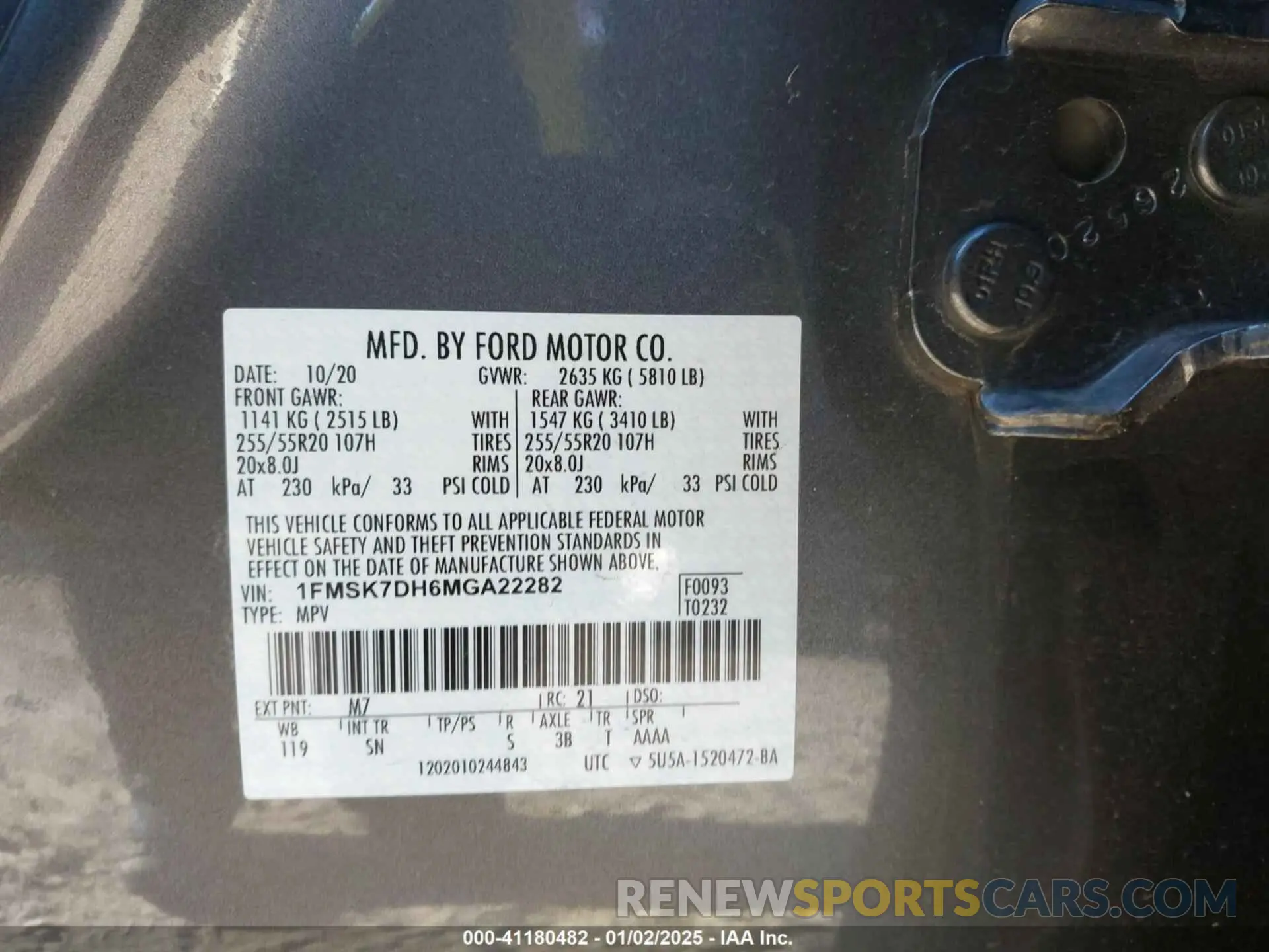 9 fotografías del automóvil dañado 1FMSK7DH6MGA22282 FORD EXPLORER 2021