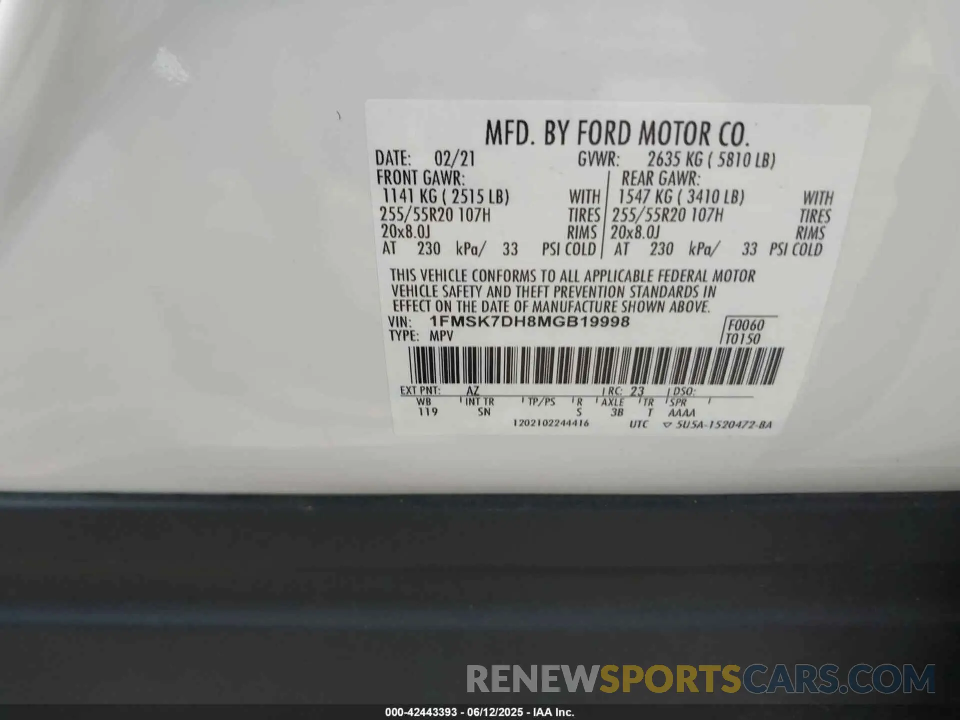9 fotografías del automóvil dañado 1FMSK7DH8MGB19998 FORD EXPLORER 2021