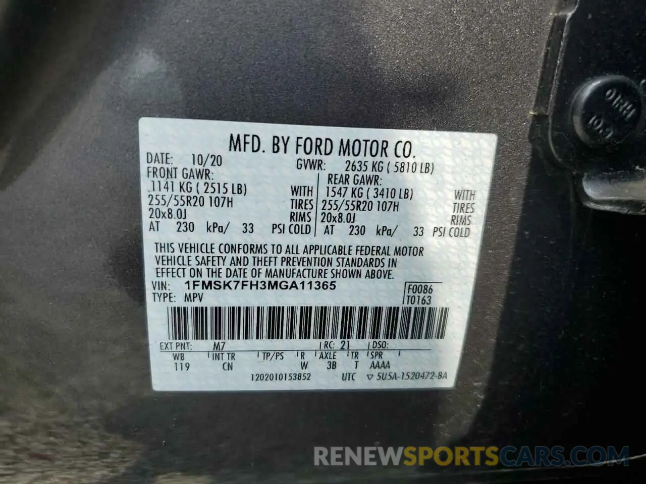 13 fotografías del automóvil dañado 1FMSK7FH3MGA11365 FORD EXPLORER 2021