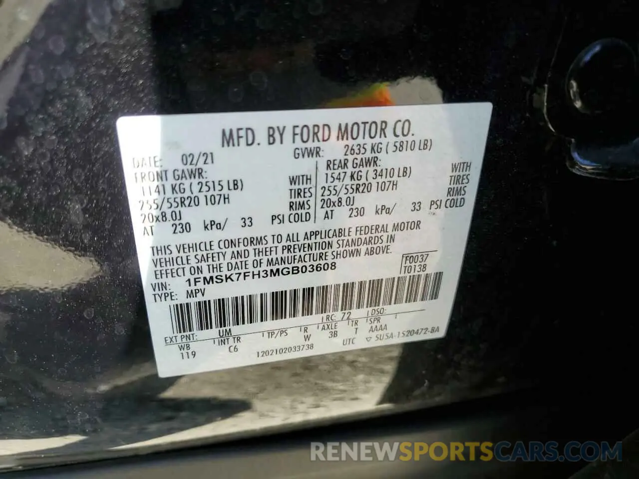 14 fotografías del automóvil dañado 1FMSK7FH3MGB03608 FORD EXPLORER 2021