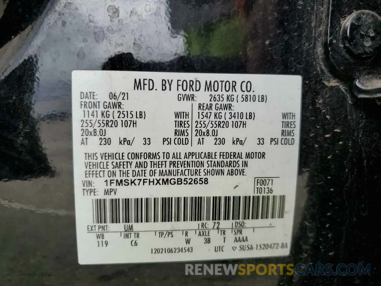 14 fotografías del automóvil dañado 1FMSK7FHXMGB52658 FORD EXPLORER 2021