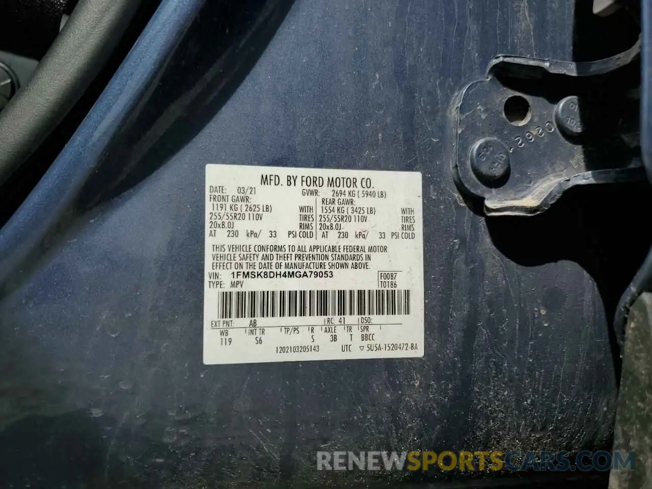 14 fotografías del automóvil dañado 1FMSK8DH4MGA79053 FORD EXPLORER 2021
