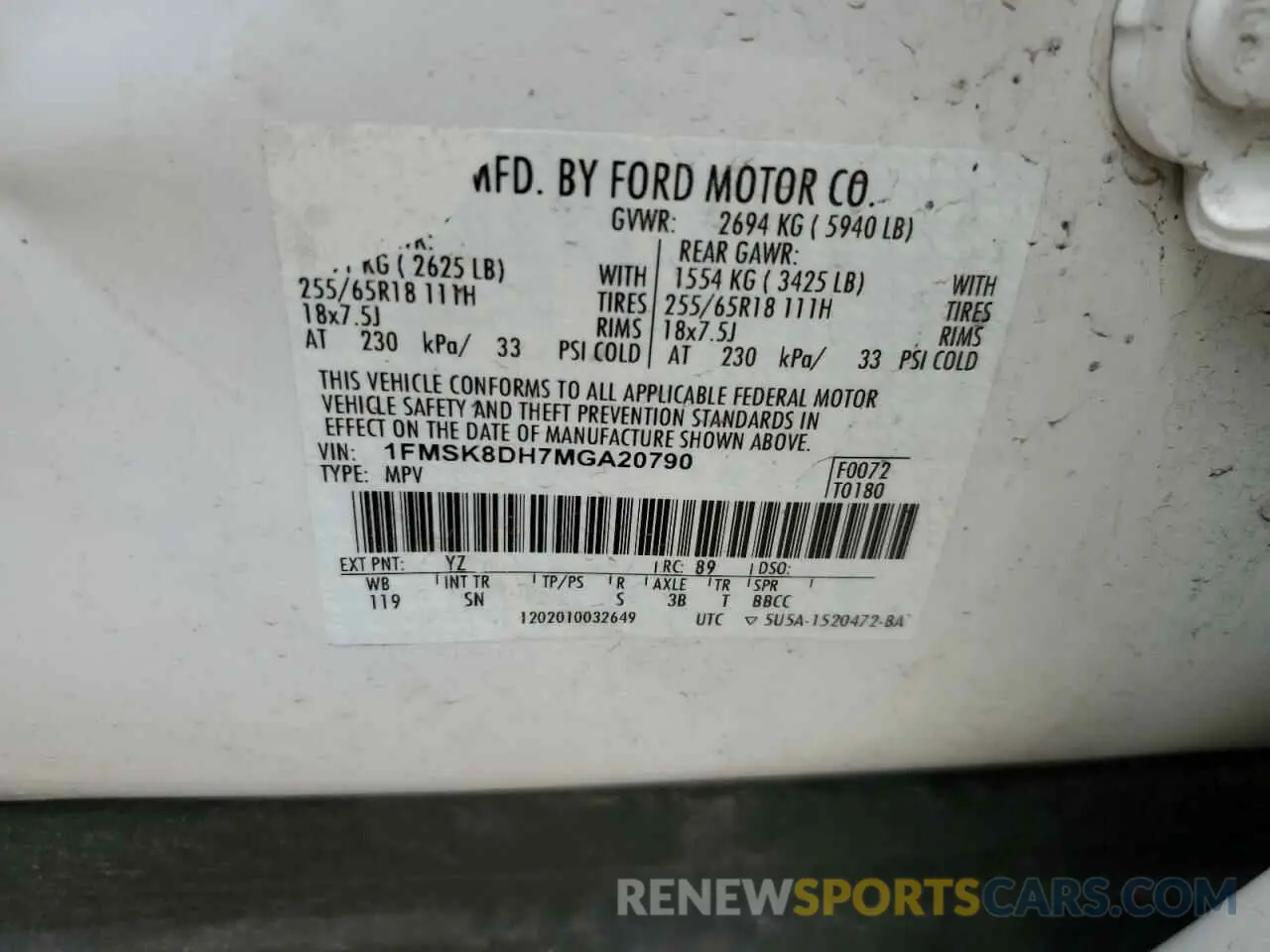 13 fotografías del automóvil dañado 1FMSK8DH7MGA20790 FORD EXPLORER 2021