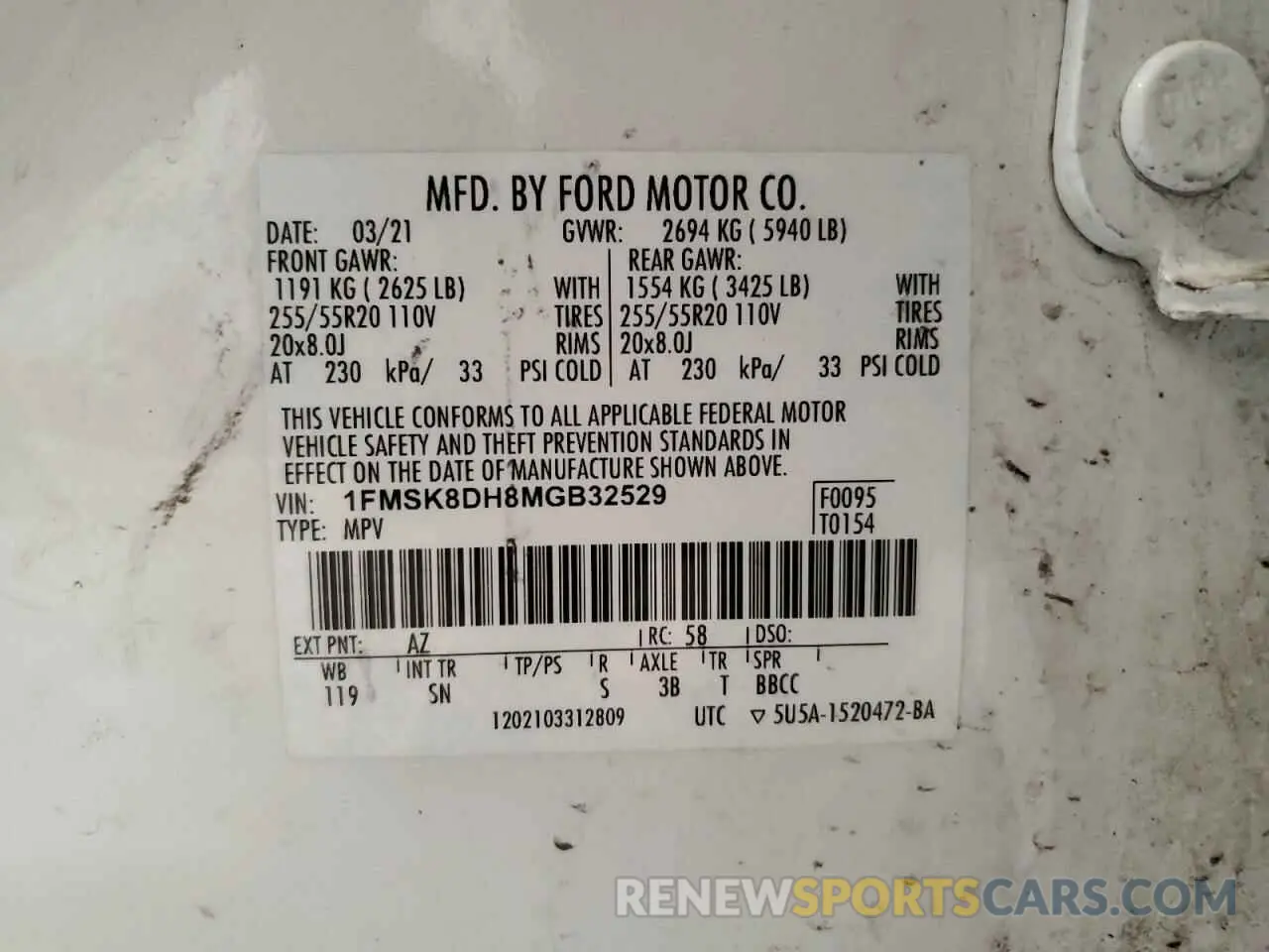 13 fotografías del automóvil dañado 1FMSK8DH8MGB32529 FORD EXPLORER 2021