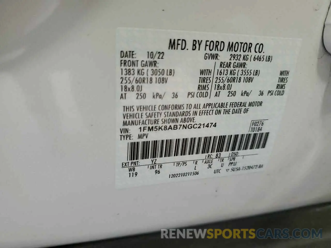 13 fotografías del automóvil dañado 1FM5K8AB7NGC21474 FORD EXPLORER 2022