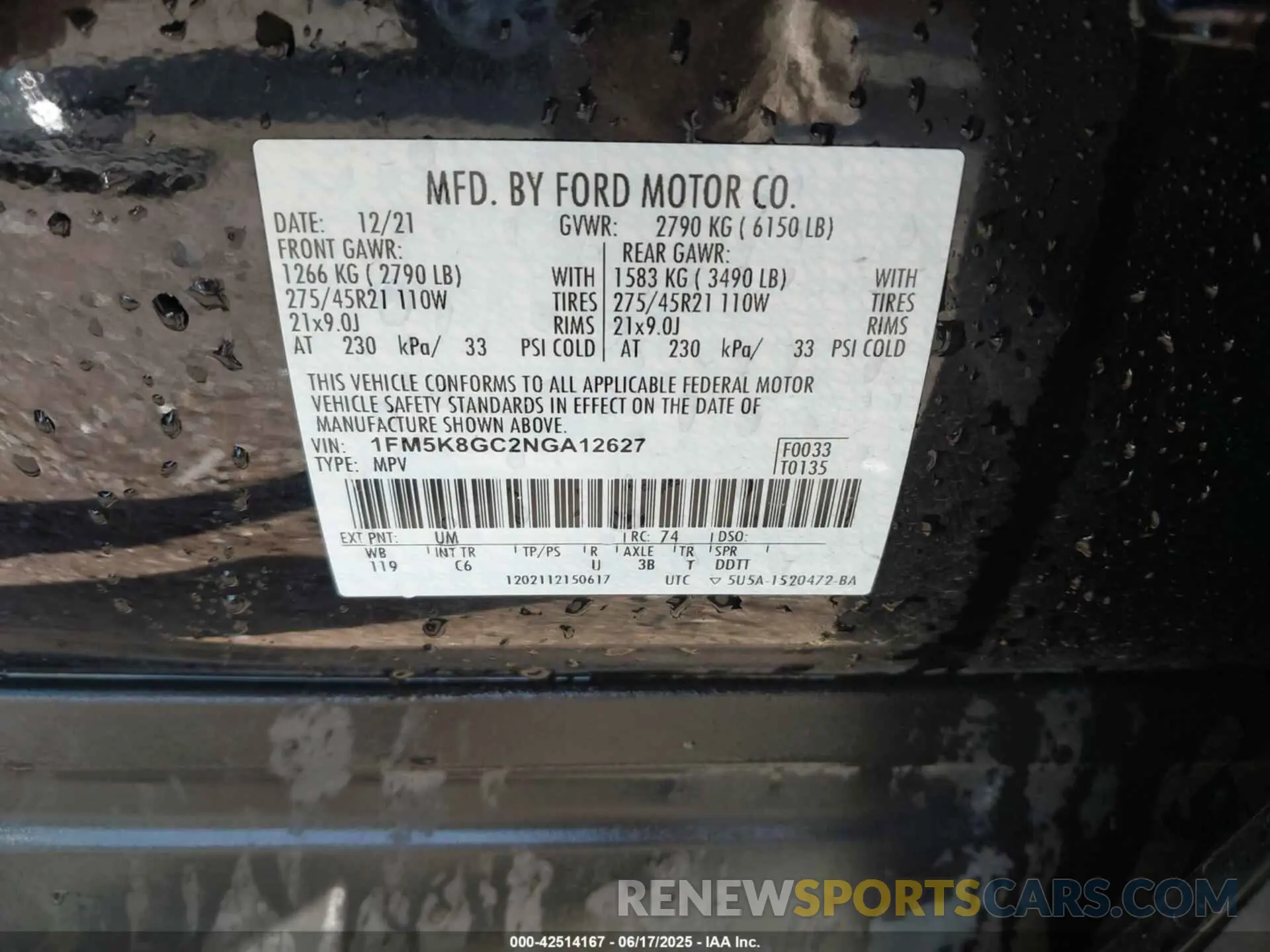 9 fotografías del automóvil dañado 1FM5K8GC2NGA12627 FORD EXPLORER 2022