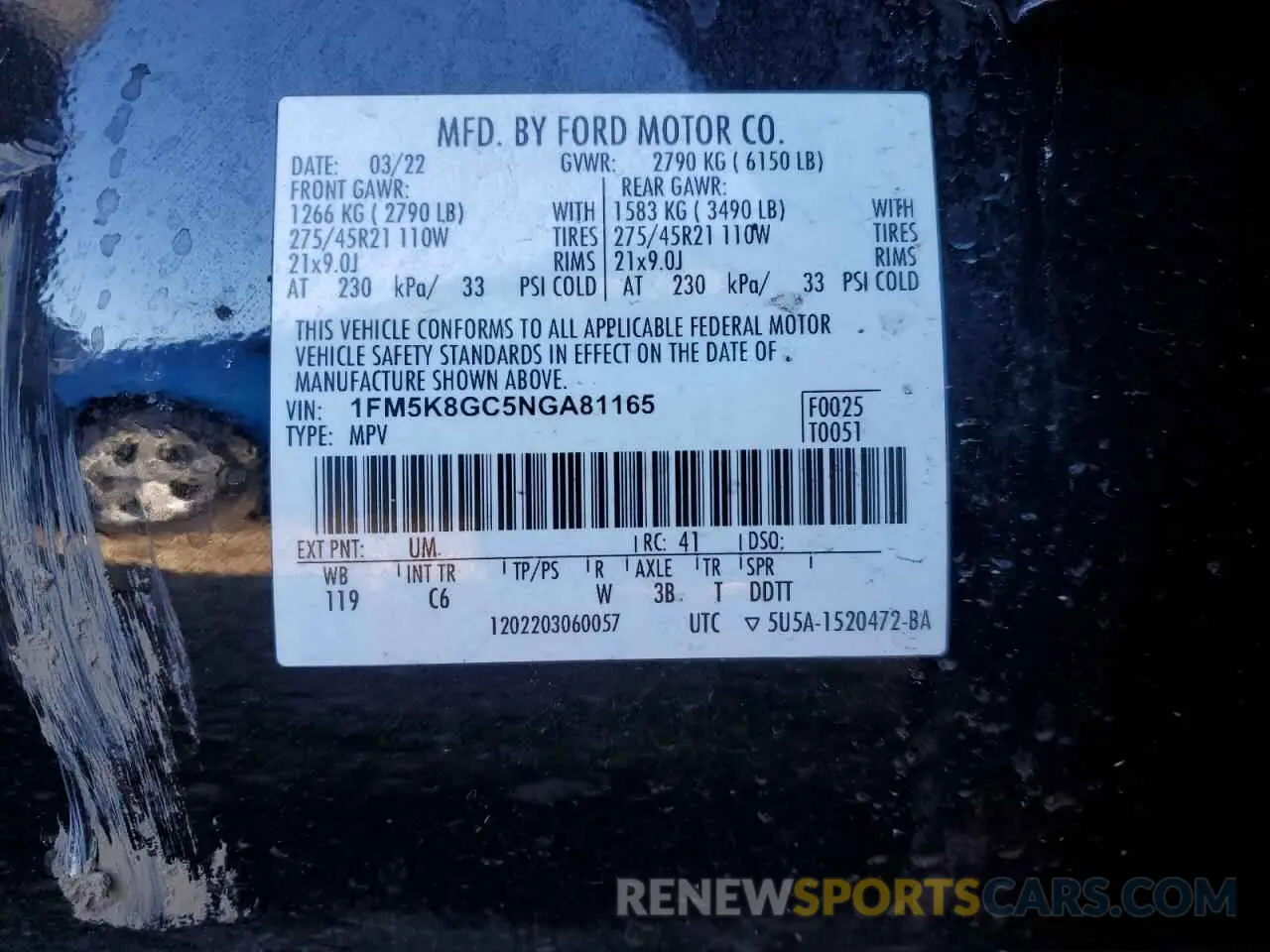 13 fotografías del automóvil dañado 1FM5K8GC5NGA81165 FORD EXPLORER 2022