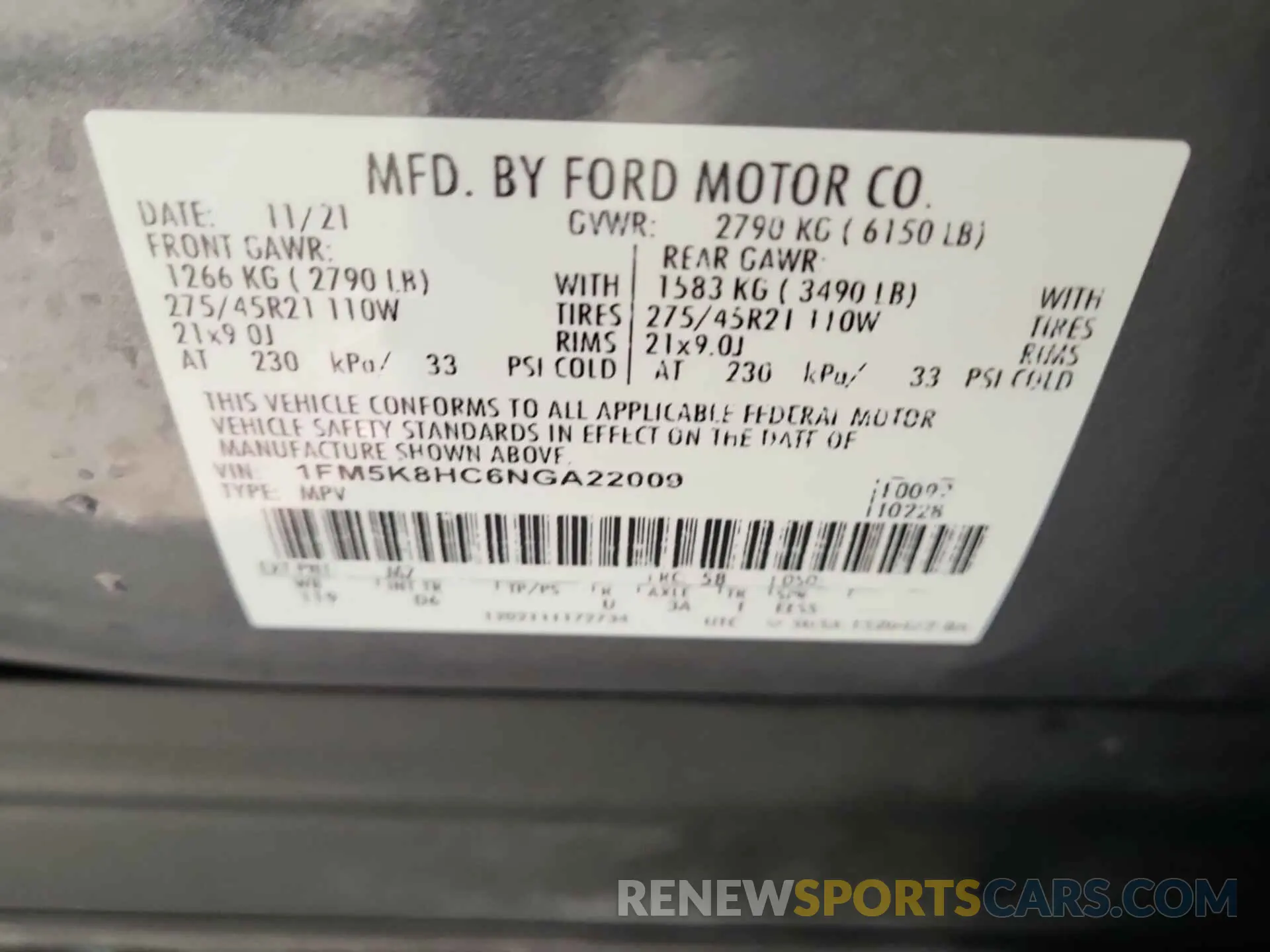 21 fotografías del automóvil dañado 1FM5K8HC6NGA22009 FORD EXPLORER 2022