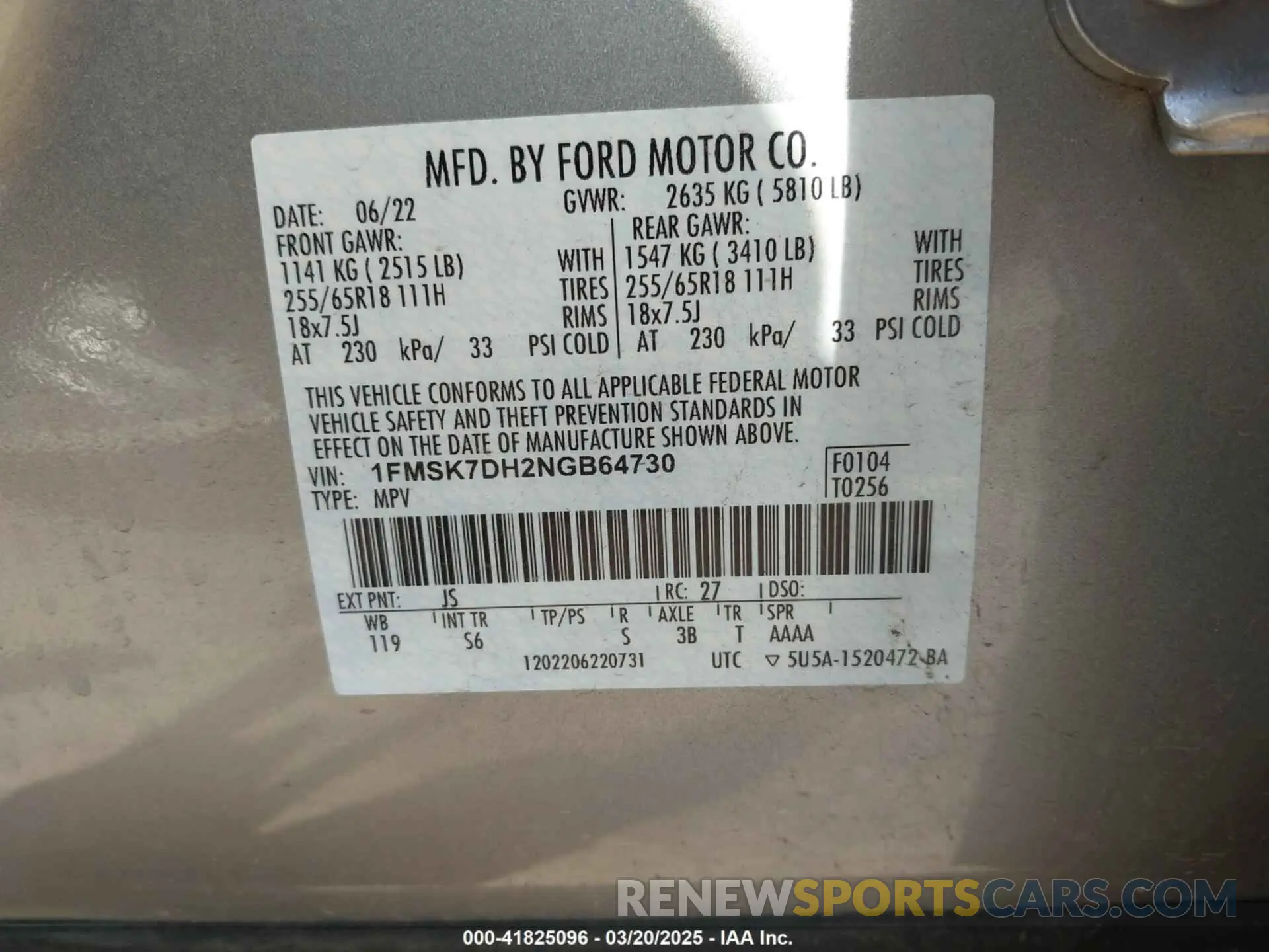 9 fotografías del automóvil dañado 1FMSK7DH2NGB64730 FORD EXPLORER 2022