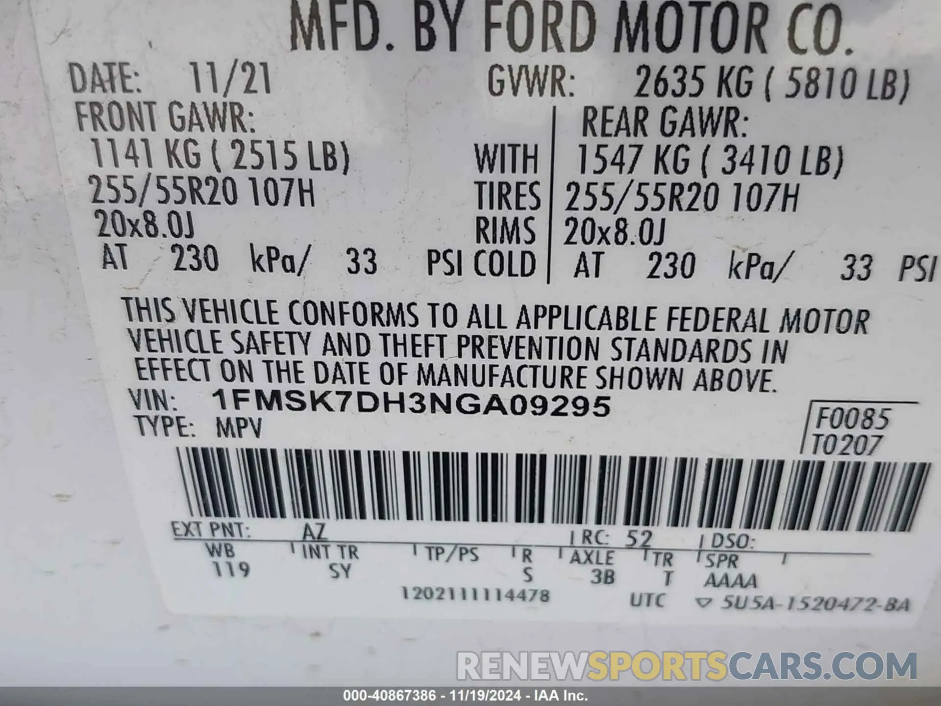 9 fotografías del automóvil dañado 1FMSK7DH3NGA09295 FORD EXPLORER 2022
