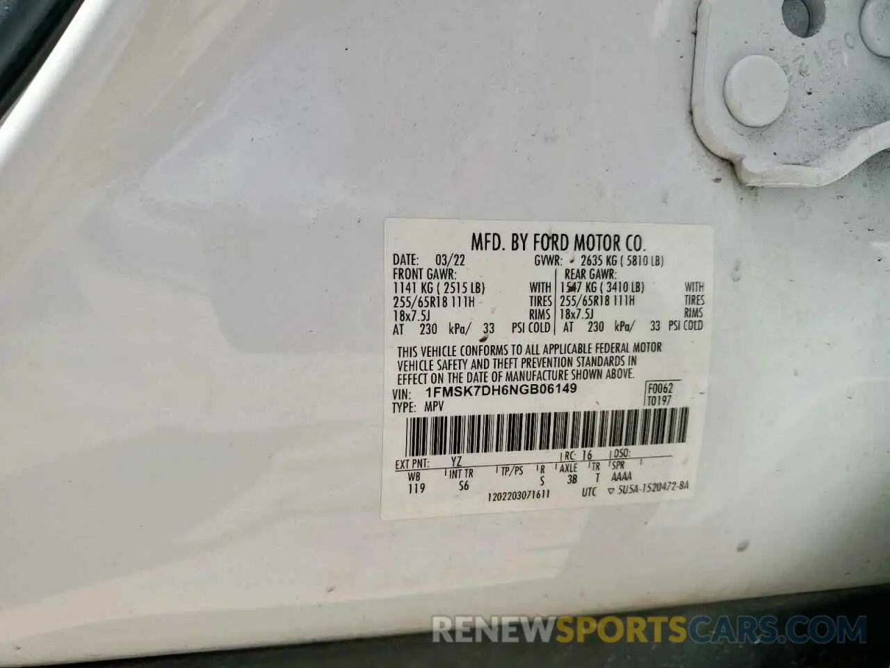 13 fotografías del automóvil dañado 1FMSK7DH6NGB06149 FORD EXPLORER 2022