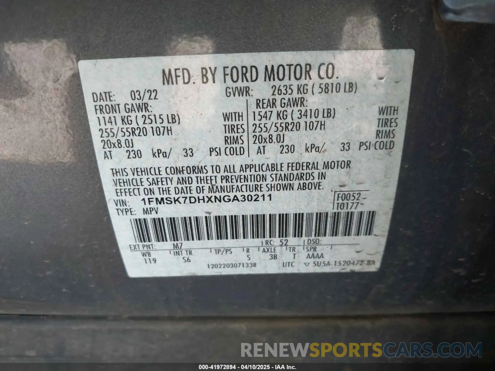 9 fotografías del automóvil dañado 1FMSK7DHXNGA30211 FORD EXPLORER 2022