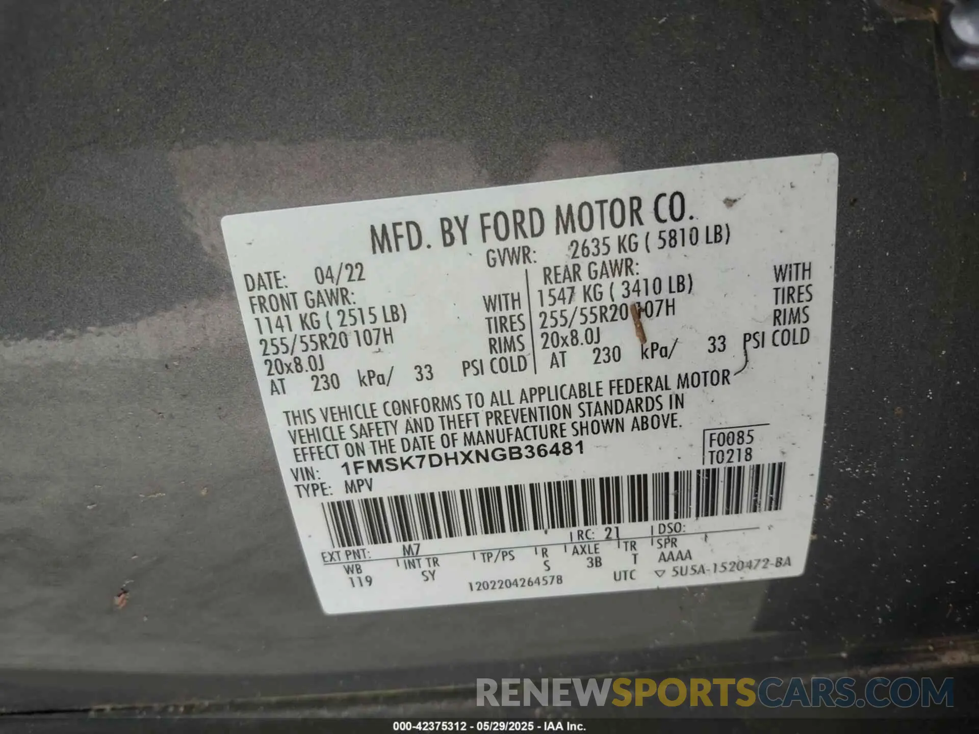 9 fotografías del automóvil dañado 1FMSK7DHXNGB36481 FORD EXPLORER 2022