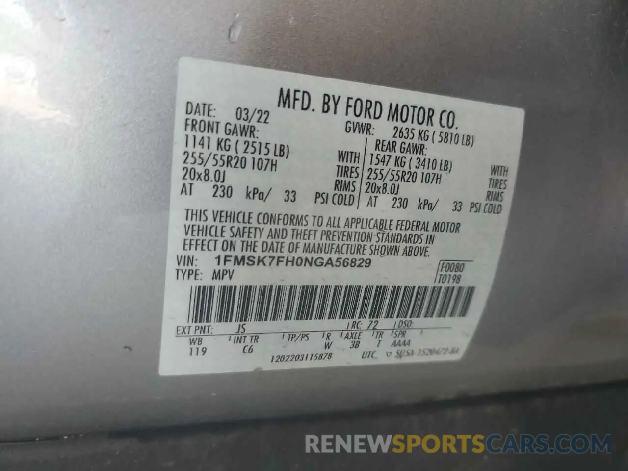 13 fotografías del automóvil dañado 1FMSK7FH0NGA56829 FORD EXPLORER 2022