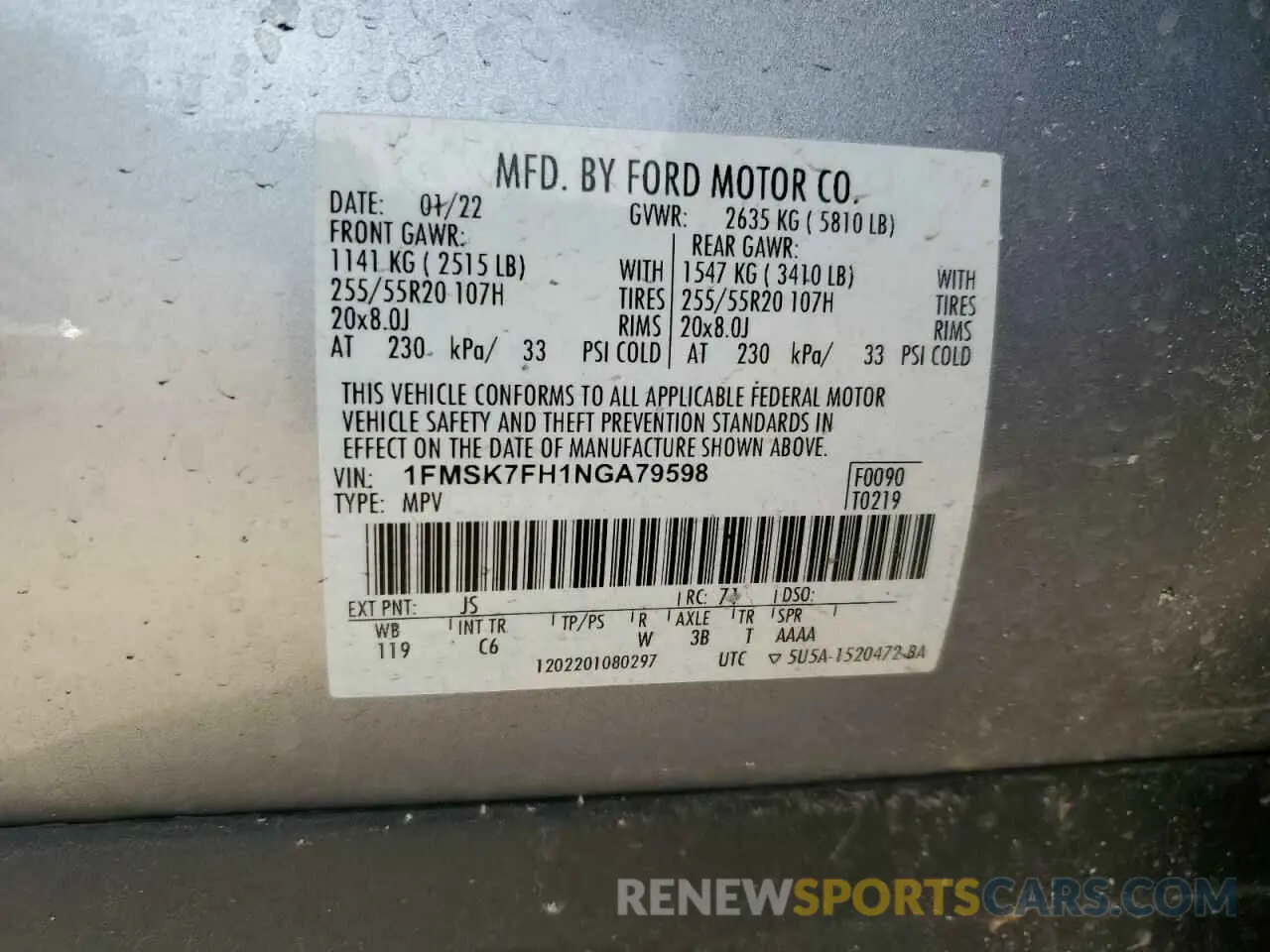15 fotografías del automóvil dañado 1FMSK7FH1NGA79598 FORD EXPLORER 2022