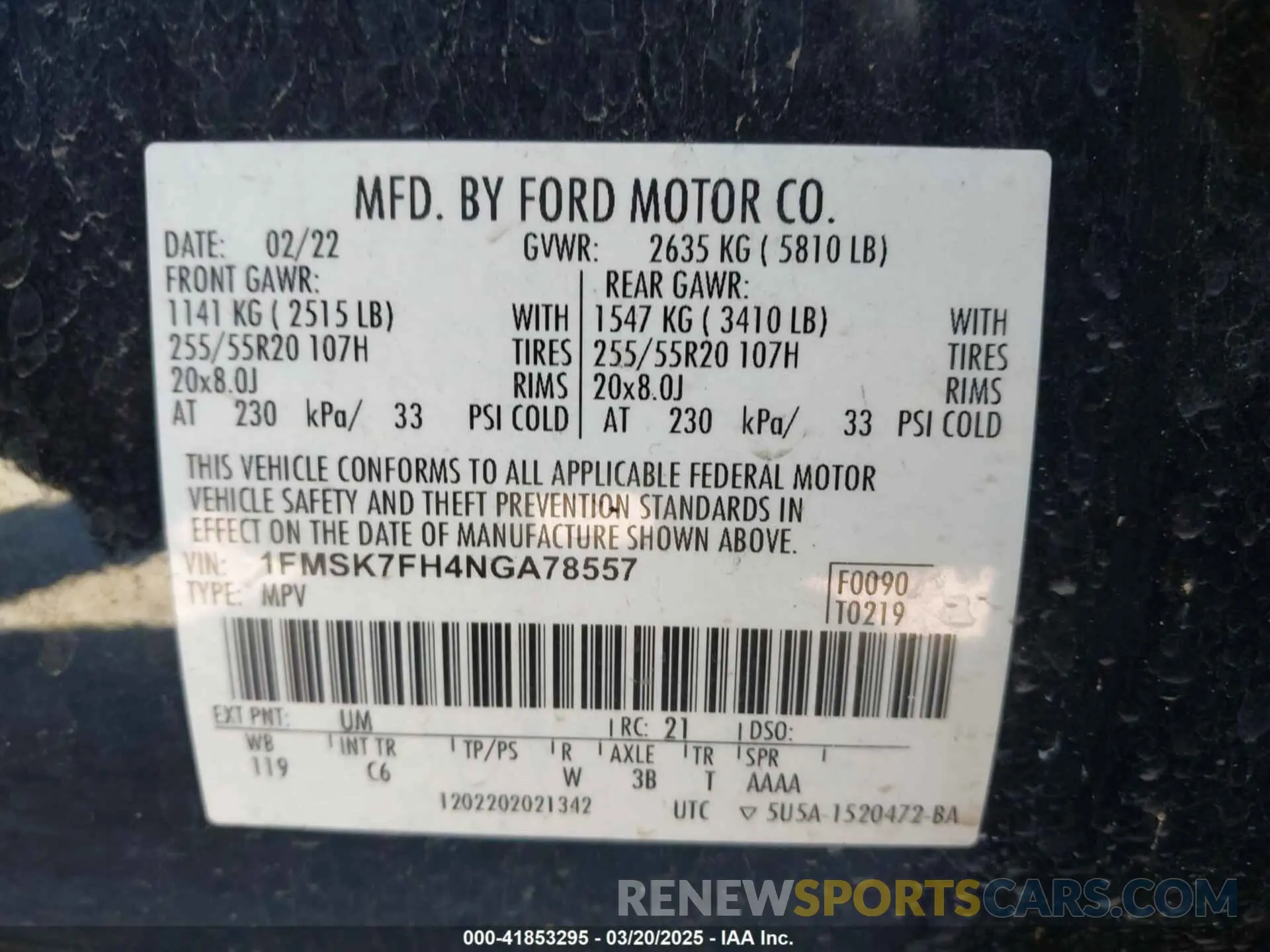 9 fotografías del automóvil dañado 1FMSK7FH4NGA78557 FORD EXPLORER 2022
